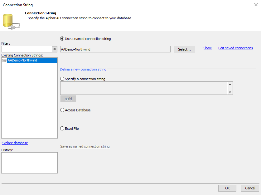 The Connection String dialog